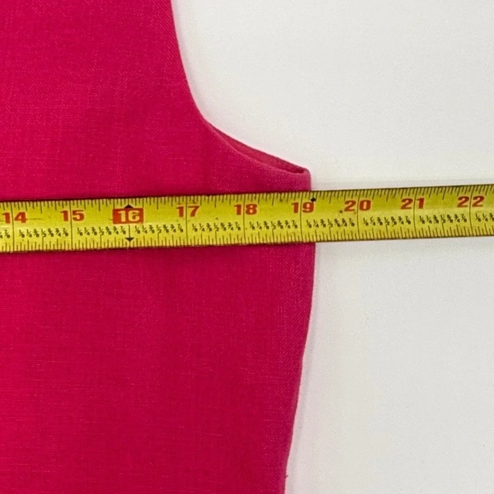 Talbots‎ Petites Pink 100% Irish Linen Sleeveless Sheath Dress Size 14P